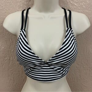 Mossimo Black Stripe Cross Strap Bikini Top